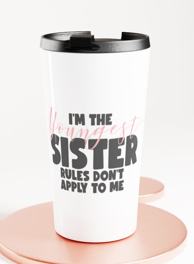 LIT كوب أبيض هدية للأخت كوب سفر هدية للأخت هدايا عائلية مضحكة - Image 1