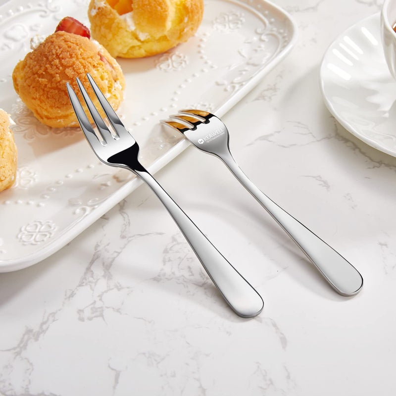 KEAWELL Premium Louise Forks, Set of 4, 18/10 Stainless Steel, Forks Silverware with Round Edge, Exceptional Mirror Finish, Dishwasher Safe (6.1" Small Fork) - Image 5