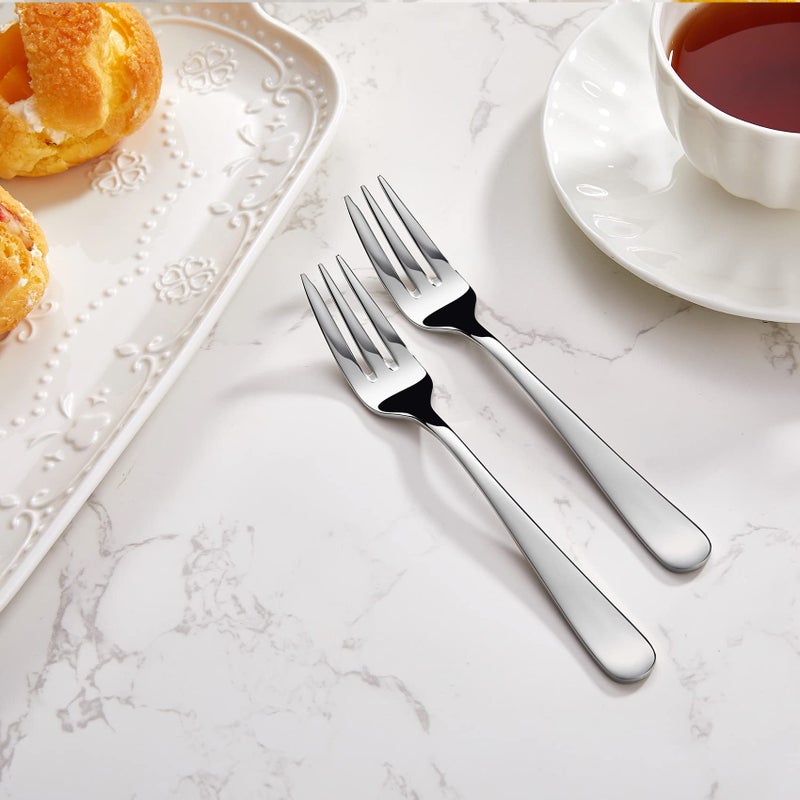 KEAWELL Premium Louise Forks, Set of 4, 18/10 Stainless Steel, Forks Silverware with Round Edge, Exceptional Mirror Finish, Dishwasher Safe (6.1" Small Fork) - Image 4