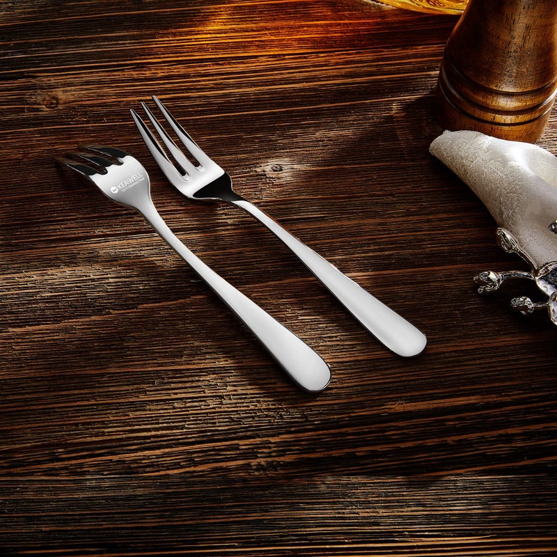 KEAWELL Premium Louise Forks, Set of 4, 18/10 Stainless Steel, Forks Silverware with Round Edge, Exceptional Mirror Finish, Dishwasher Safe (6.1" Small Fork) - Image 3