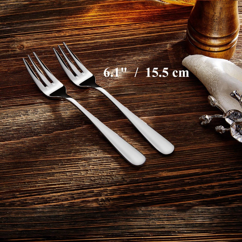 KEAWELL Premium Louise Forks, Set of 4, 18/10 Stainless Steel, Forks Silverware with Round Edge, Exceptional Mirror Finish, Dishwasher Safe (6.1" Small Fork) - Image 2