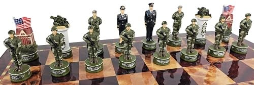 HPL US Military 16 Piece Chess Men Set Army Navy Air Force Marines Board Separate Marines - Image 5