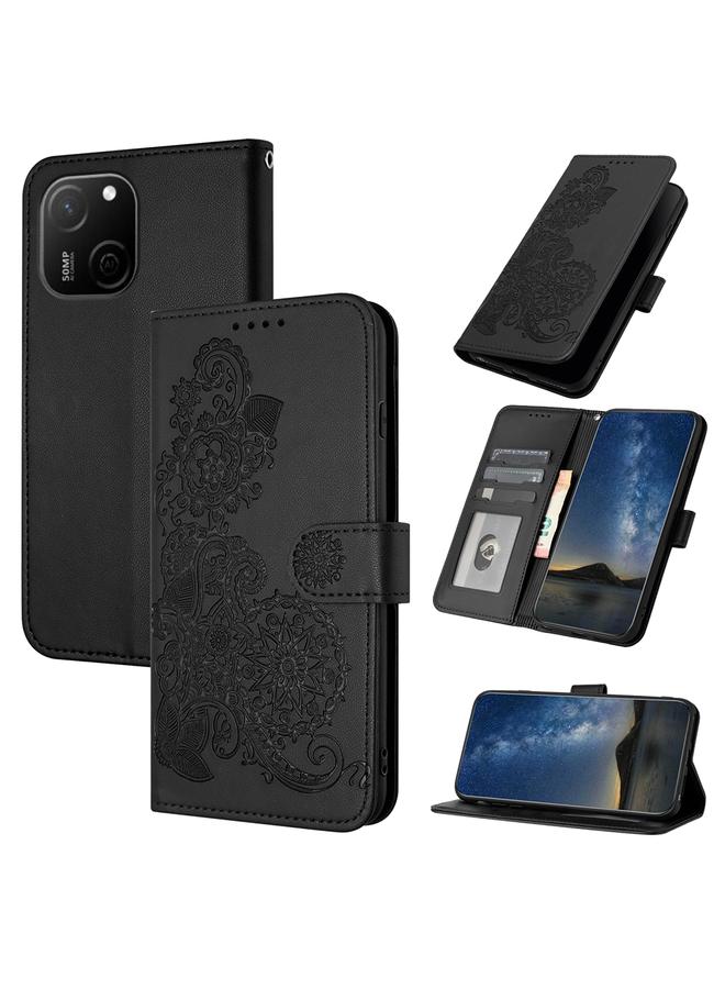 اس-توب جراب لهاتف Huawei Maimang A20، جراب هاتف جلدي قابل للطي منقوش بزهرة الداتورة - Image 1