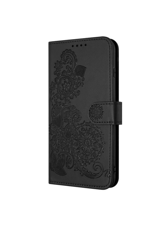 اس-توب جراب لهاتف Huawei Maimang A20، جراب هاتف جلدي قابل للطي منقوش بزهرة الداتورة - Image 2