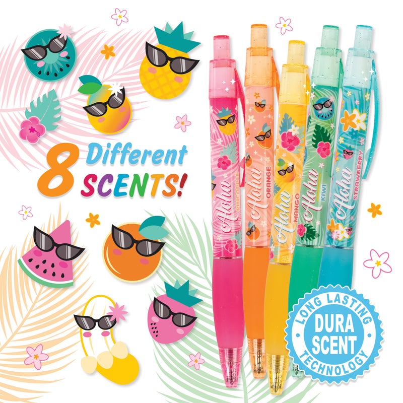 Scentco Glitter Gel Smens (Aloha Unicorn) - Patented Gourmet Scented Pens, Colored Glitter Gel Ink, Medium Point, 8 Count - Image 3