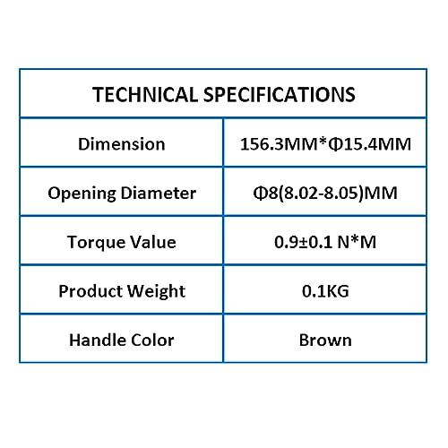 UU TOJOIN TOJOIN 1 pcs SMA Torque Wrench for RF Connector 8 in·lbs (0.9 N·m) Opening 8mm (5/16") for SMA 3.5mm/2.92mm Adapter Convertor Portable Spanner for Professionals Industry Brown - Image 3