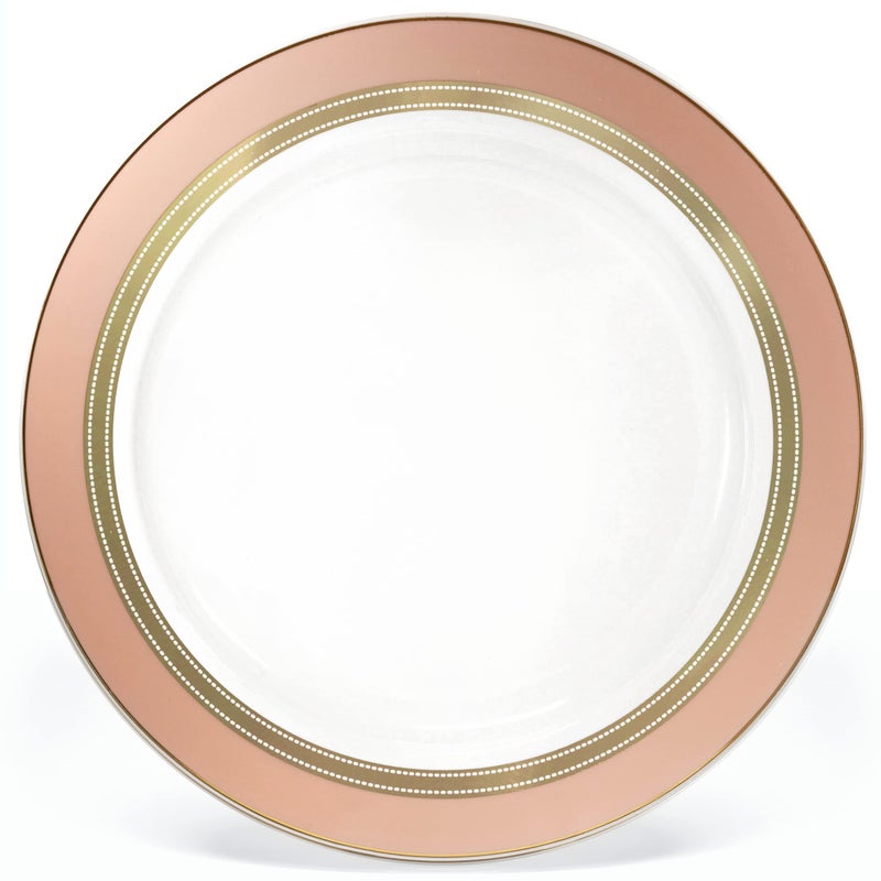 OCCASIONS  40 Piece Chargers pack Wedding Party 12 Disposable Plastic Charger PlatesChargers Ritz Blush  Gold