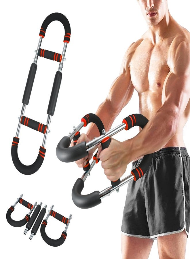 Nvhaly Twister Arm Trainer - Adjustable 60-100lbs Resistance Arm & Chest Workout Equipment for Home Gym Fitness , Arm Strengthener for Men, Power Twister Bar for Biceps, Forearm & Shoulder Training (red) - Image 1