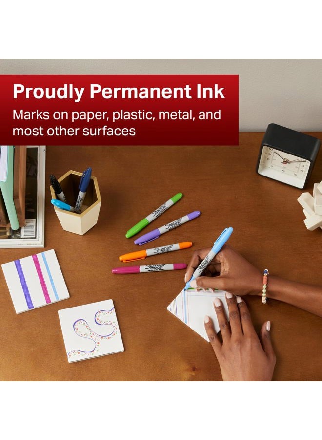 SHARPIE Dual Tip Permanent Markers | Fine & Ultra Fine Tip | Black Ink | Pack of 12 - Image 4