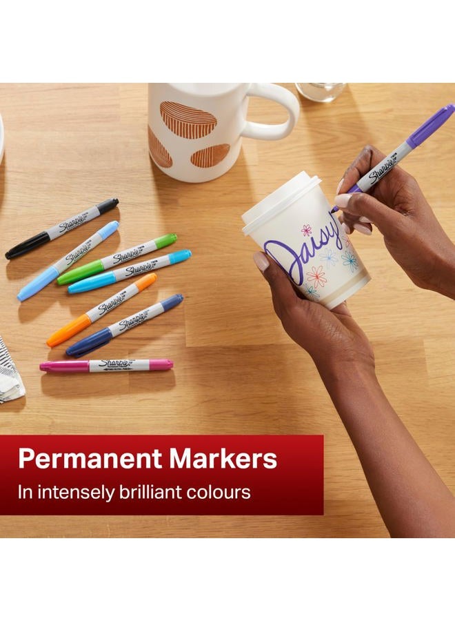 SHARPIE Dual Tip Permanent Markers | Fine & Ultra Fine Tip | Black Ink | Pack of 12 - Image 2