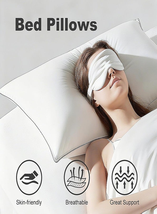 Shatex Soft Bed Pillows Available for All Season, Pillows for Sleeping Standard Size Relieve Cervical Fatigue Ergonomic Pillow Ultra Cozy and Breathable, 1 Pack, White - Image 2