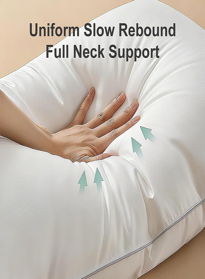 Shatex Soft Bed Pillows Available for All Season, Pillows for Sleeping Standard Size Relieve Cervical Fatigue Ergonomic Pillow Ultra Cozy and Breathable, 1 Pack, White - Image 3