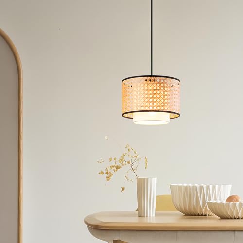 AKWAY Bamboo Hanging lamp for Living Room | Rattan Hanging lamp for Drawing Room | Cane Pendant Light for Home Decoration (Bulb not Included) (Single Piece) - Image 2