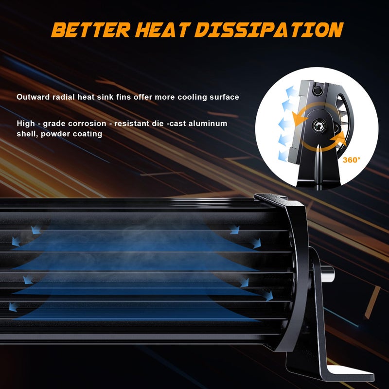 ASLONG 52 Inch 300W LED Light Bar White/Amber Flasing Strobe with Six Modes Spot Flood Offroad Driving Light with Upper Windshield Mounting Brackets Wiring Harness Switch for Wrangler JK 2007-2018 - Image 4