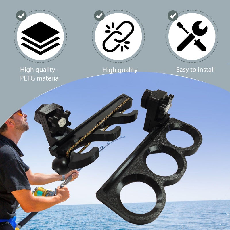 DMERHAC Fishing Rod Holder for Toyota Tacoma Bed Rail - Above-The-Bed Mount, 3 Rod Capacity with Secure Locking Design - Weatherproof & Tool-Free Installation - Image 3