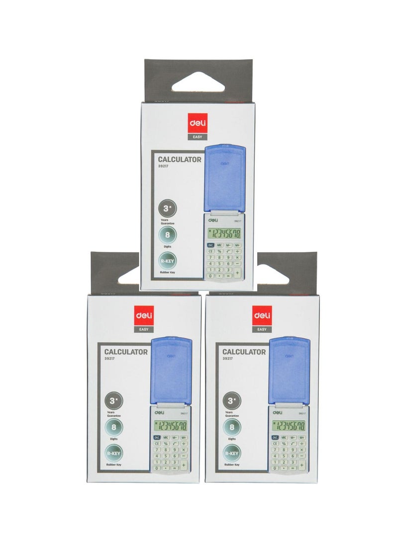 Deli 3-Piece Pocket Size Calculator With Cover - Image 1