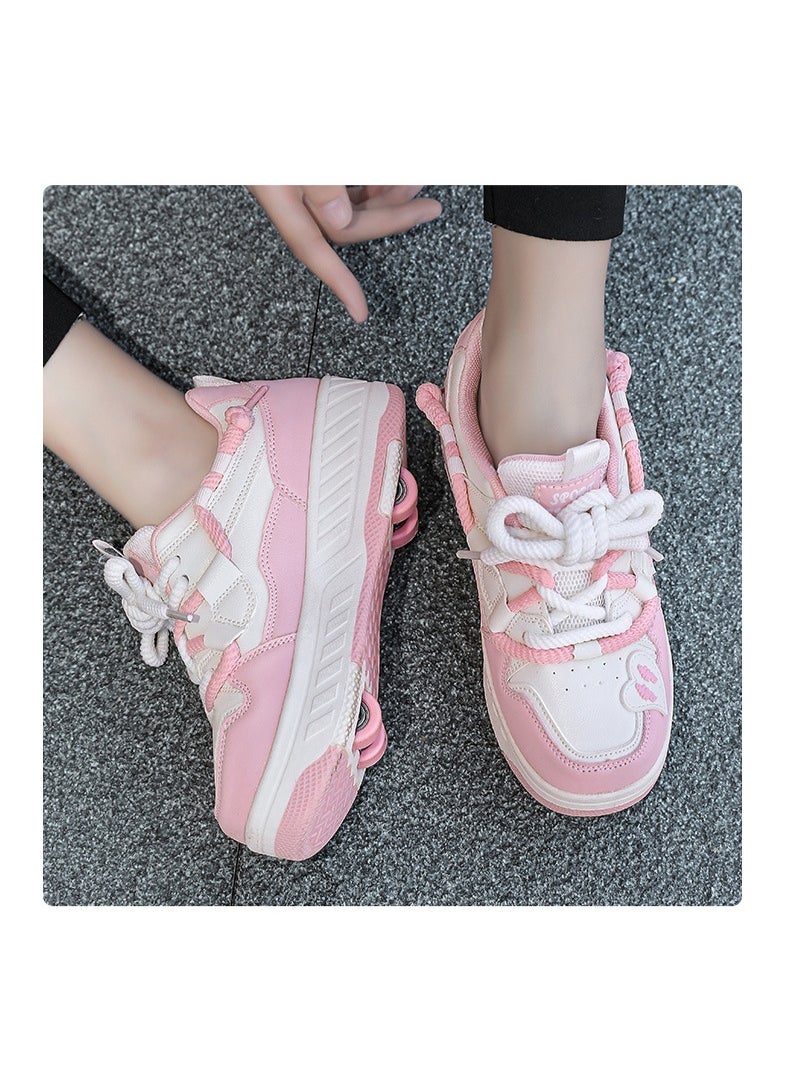 NIBEMINENT Kids Roller Skates Shoes 4 Wheels Roller Shoes Boys Girls Wheel Shoes Roller Sneakers Shoes for Beginner More Balanced  - Image 4