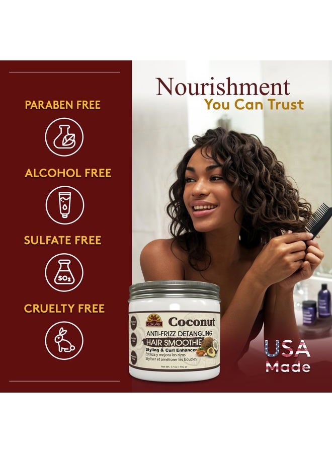 OKAY سموذي الشعر المضاد للتجاعيد بجوز الهند 17 أونصة - Image 5