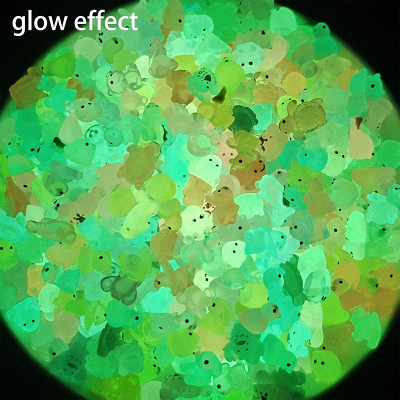 Cayway Mini Resin Animals 100 PCS Miniature Animals Glow in The Dark for Miniature Fairy Garden Decoration Accessories Micro Landscape - Image 5