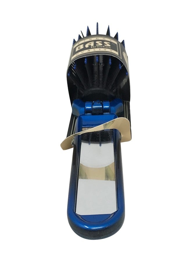 Bass The Travel Brush | Professional Grade Nylon Pins | Fold Up Design with Mirror Handle | Smoke Finish - Image 4