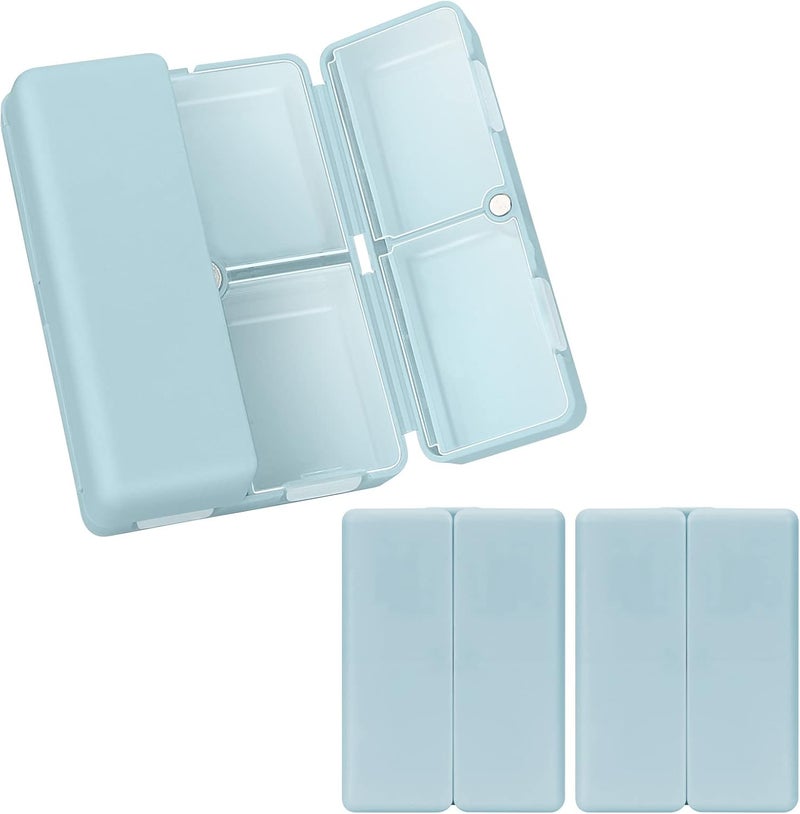 FYY Travel Pill Organizer - Compact Magnetic Foldable Pill Case, 2 Pcs Navy - Image 1