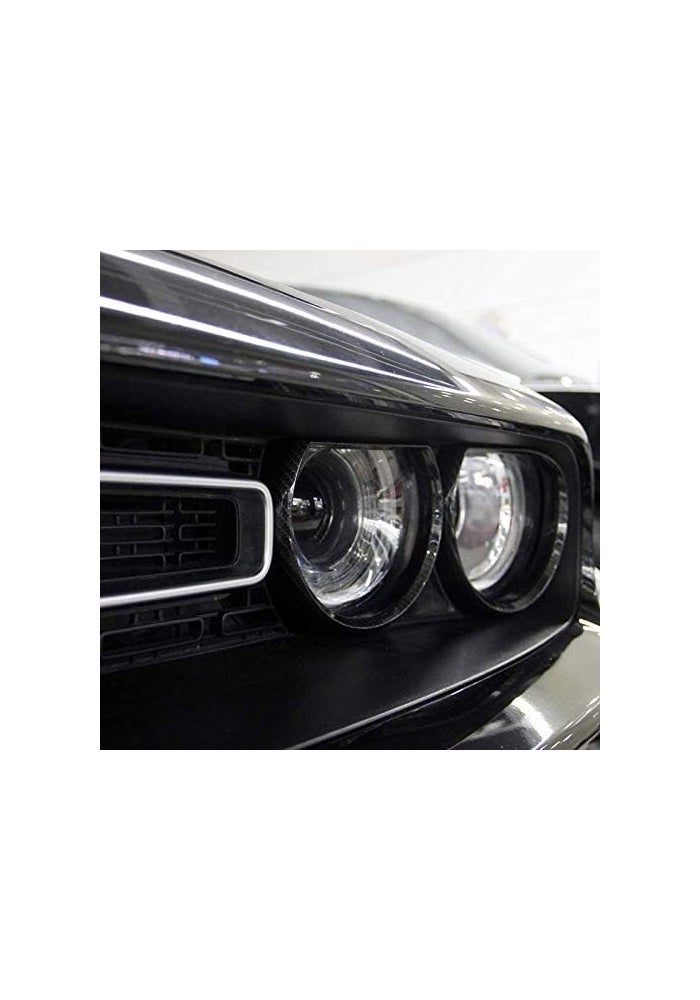 DEMULAX Carbon Fiber Headlight Cover Trim for Dodge Challenger - Image 4