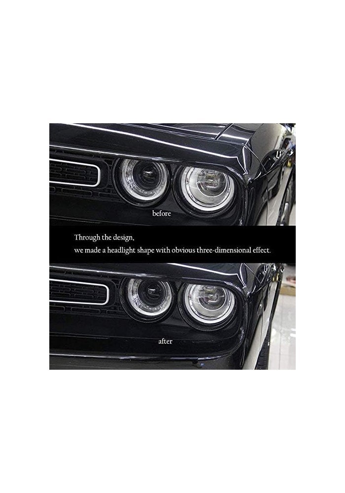 DEMULAX Carbon Fiber Headlight Cover Trim for Dodge Challenger - Image 5