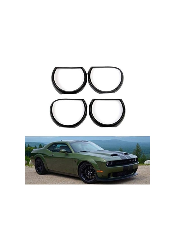 DEMULAX Carbon Fiber Headlight Cover Trim for Dodge Challenger - Image 3