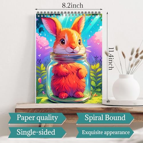 CKMOREL Adult Coloring Book Spiral Bound, Mindfulness Coloring Book for Women Relaxation, Thick Paper One Sided Design, Gift for Adult to Relax and Relieve Anxiety-Magic Wishing - Image 2