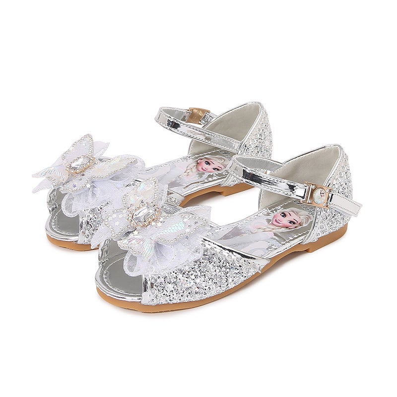 Girls Mermaid Sandals 2024 Summer Princess Shoes Silver