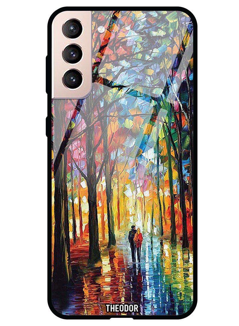 Theodor Protective Tempered Glass Case Cover Samsung Galaxy S21 PLUS  Colorful  Art Couple - Image 1
