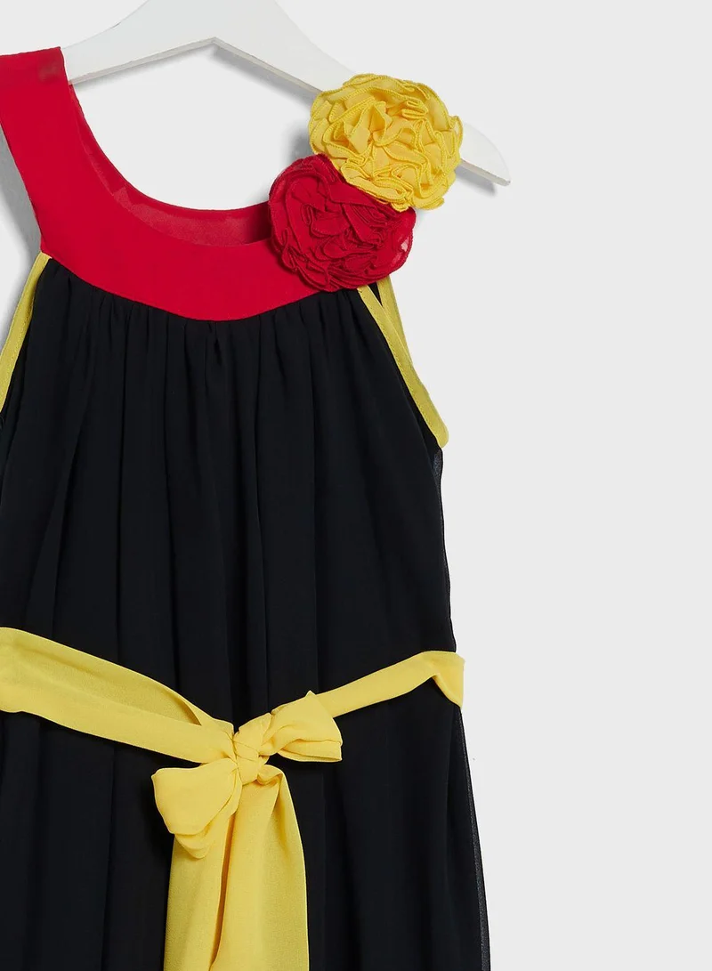 ليتل جولدن ابل Kids Little Tie Waist Belted Dress