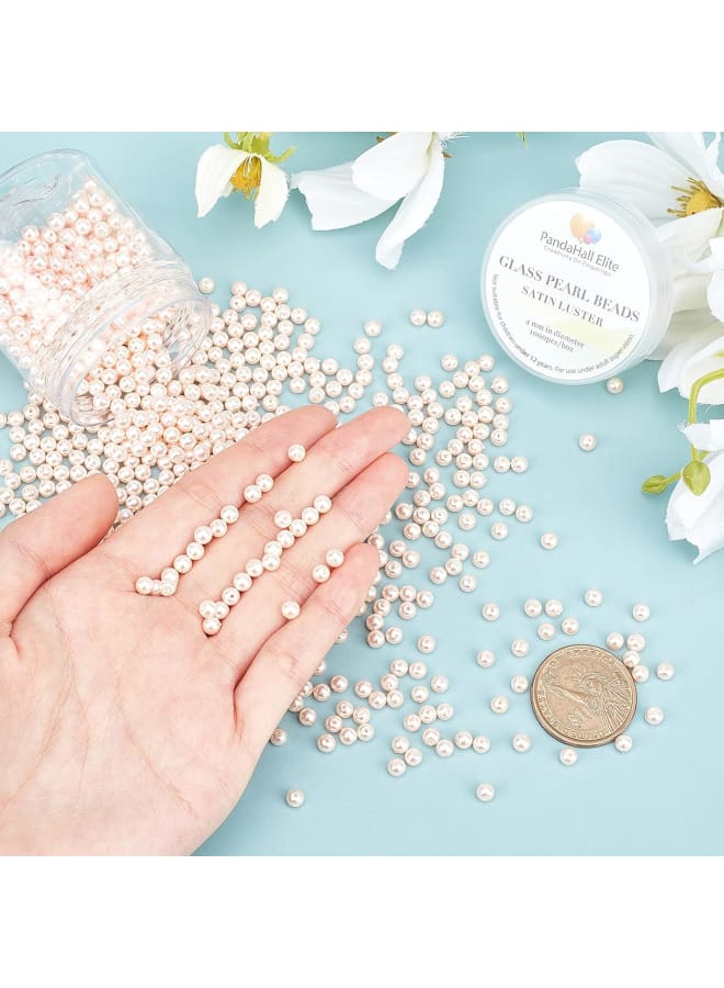 ايليت لآلئ زجاجية مستديرة، 4 - 4.5 مم، حجم الفتحة: 0.7 مم، وردي، 4 مم - Image 3