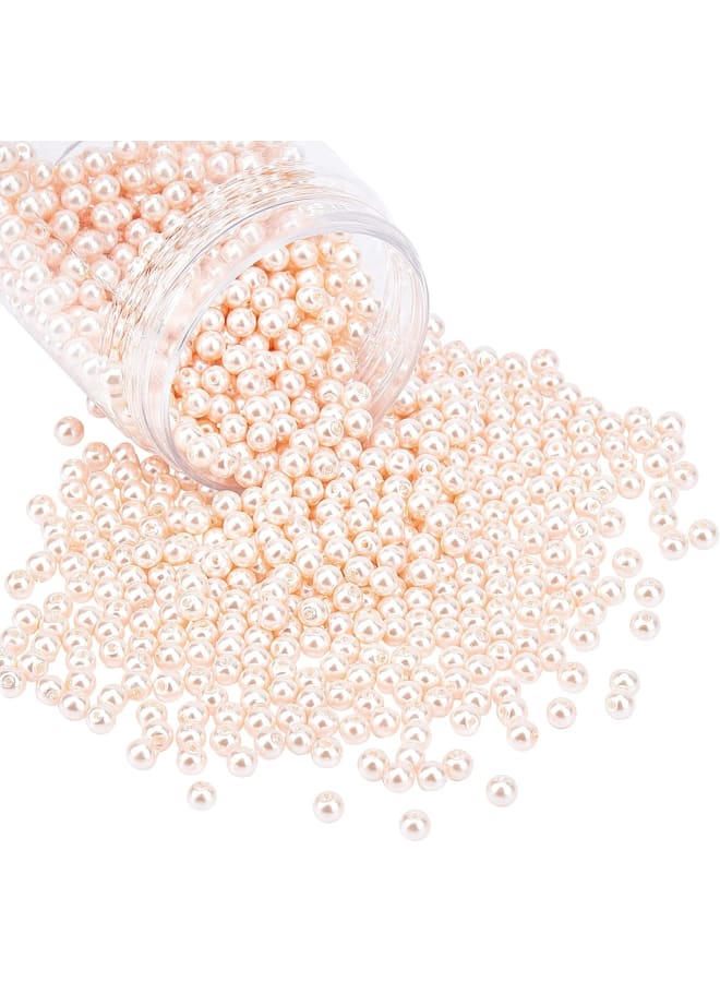 ايليت لآلئ زجاجية مستديرة، 4 - 4.5 مم، حجم الفتحة: 0.7 مم، وردي، 4 مم - Image 1