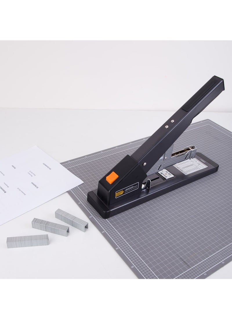 Deli Deli E0396 Heavy Duty Stapler for 210 Sheets - Black, Industrial Durability, Front Loading, Low-Staple Indicator, Anti-Skid Base  - Image 5