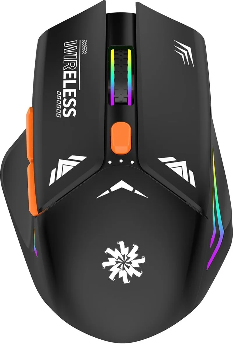 Blackbird Game Center Black RGB Rechargeable Wireless 1600DPI Illuminated Wireless Mouse Bwm1