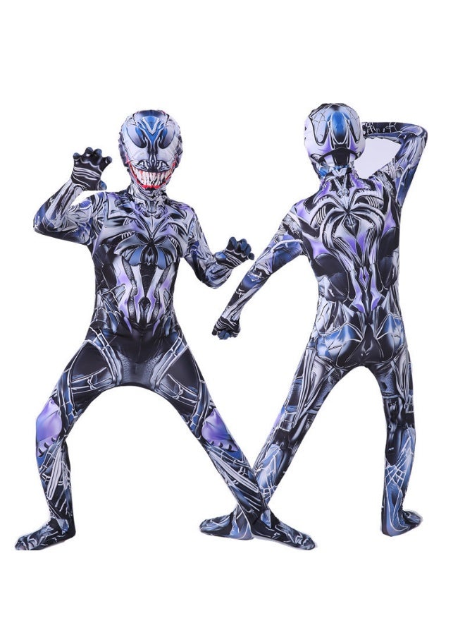 NIBEMINENT آخر رقصة من هالوين فينوم: بدلة فينوم، زي ضيق، زي سبايدر مان سوبر، بطل - Image 1