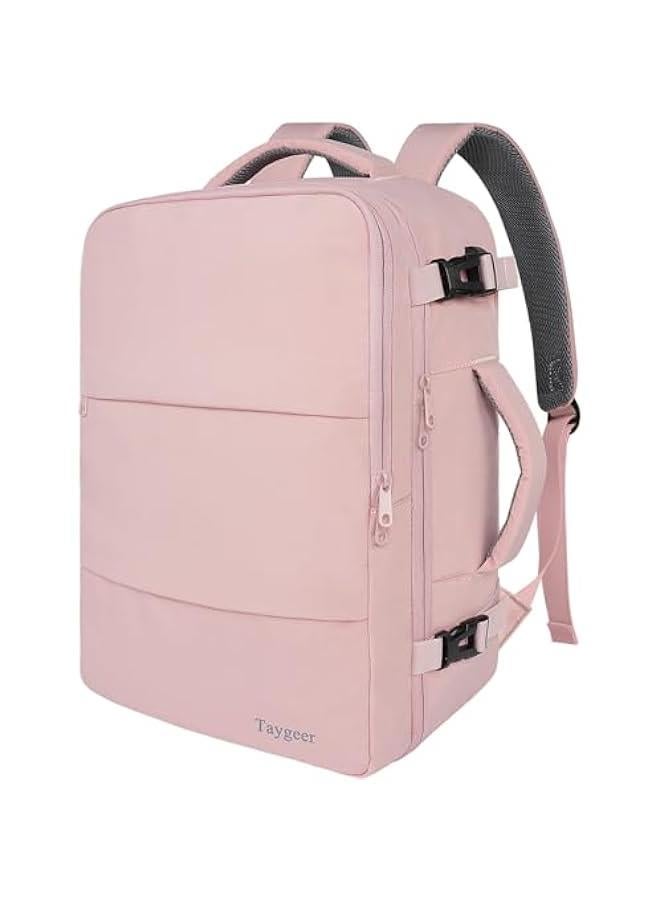 Arabest Travel Backpack for Women, Carry On Backpack with USB Charging Port & Shoe Pouch, TSA 15.6inch Laptop Mochila Flight Approved, Nurse Bag Casual Daypack for Weekender Business Hiking, Pink  - Image 1