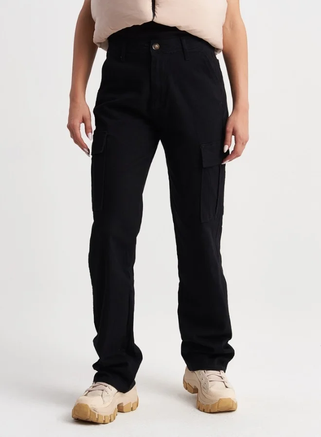 HaILYS Black Utility Cargo Pants