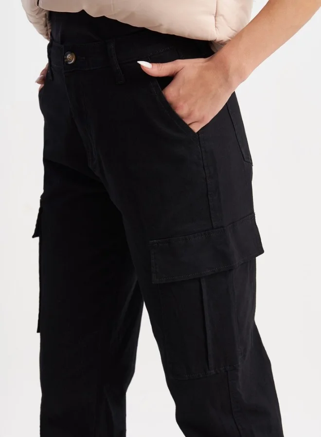 HaILYS Black Utility Cargo Pants