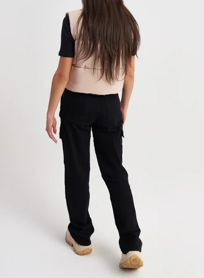 HaILYS Black Utility Cargo Pants
