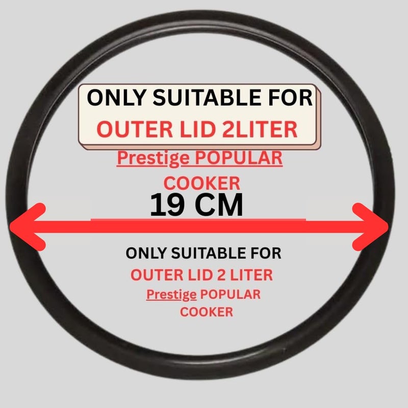 QUICK CLICK GOODS | Outer Lid Rubber Gasket compatible for 2 Litre Popular Svachh Alluminium Pressure Cooker. Outer side Dimeter is 19 cm (Pack of 1) (Black Color) - Image 5