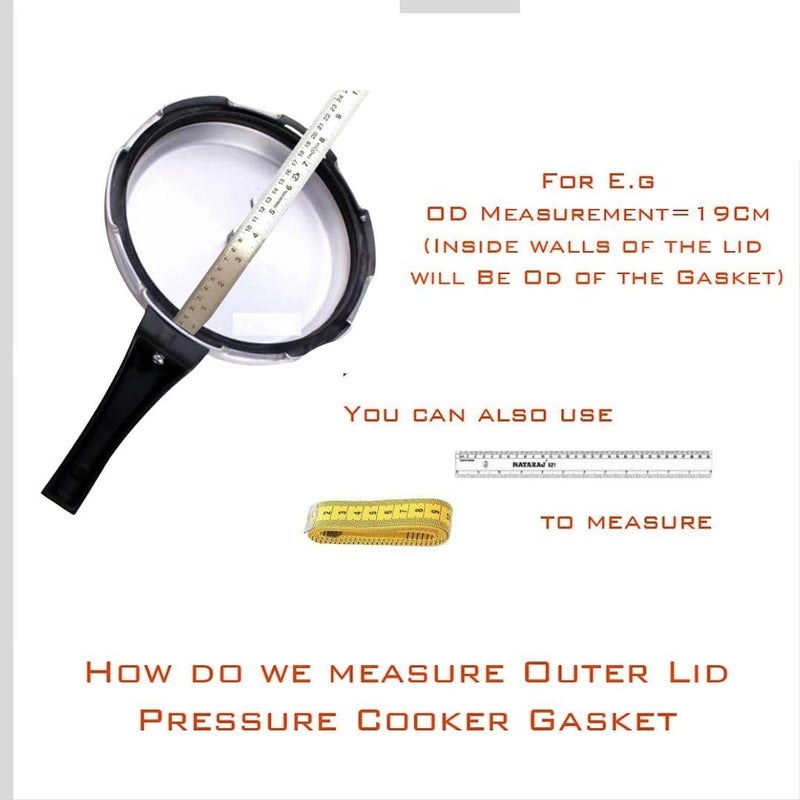 QUICK CLICK GOODS | Outer Lid Rubber Gasket compatible for 2 Litre Popular Svachh Alluminium Pressure Cooker. Outer side Dimeter is 19 cm (Pack of 1) (Black Color) - Image 4