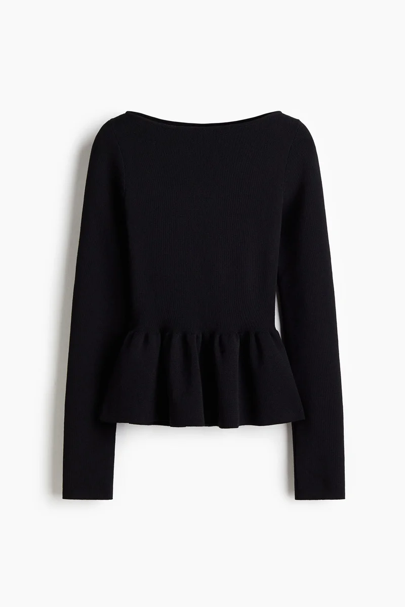H&M Knitted peplum top