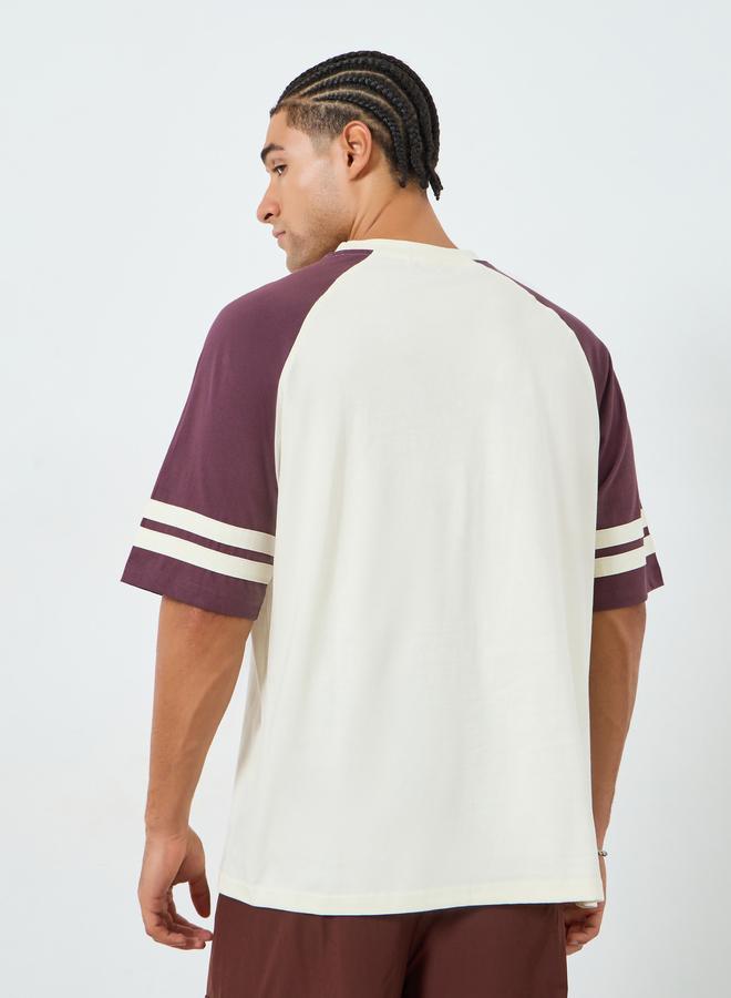Styli Men Cream Oversized Raglan Sleeve T-Shirt - Image 3