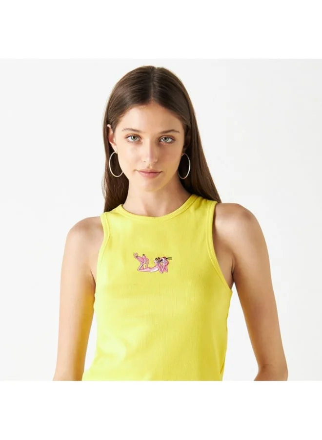 SP Characters Pink Panther Embroidered Tank Top