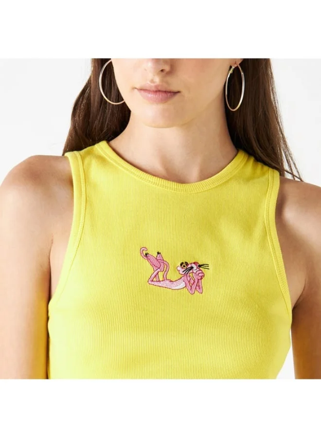 SP Characters Pink Panther Embroidered Tank Top