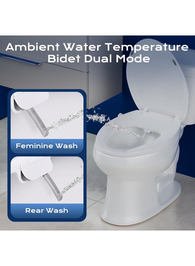Clirass Elongated Heated Toilet Seat with Night Light, Three Temperature Settings Heated Seat,70 in Power Cord, Fit Elongated Toilet, Cold Water Bidet Function Toilet Seat With Slow Close - Image 4