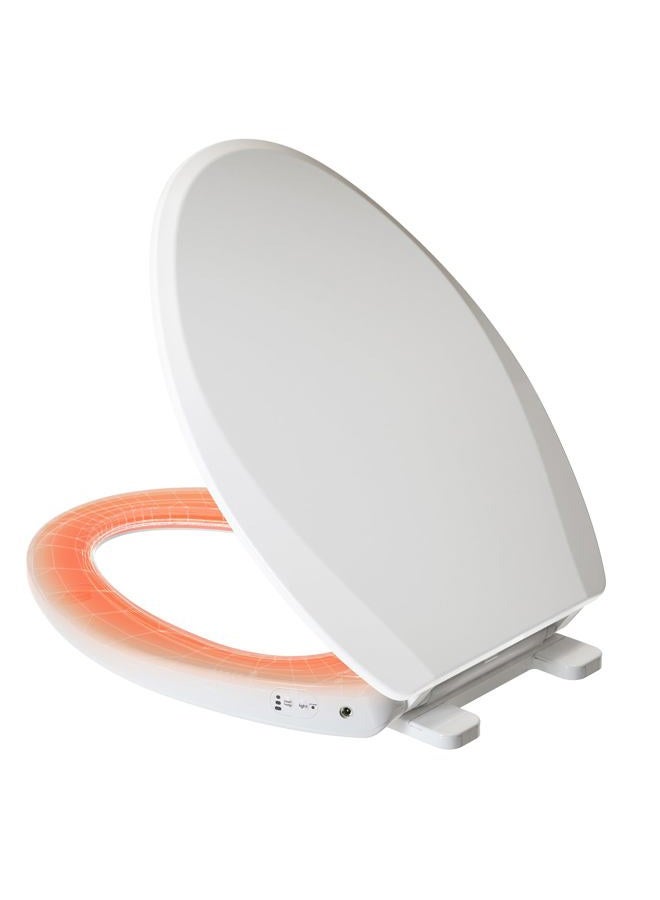 Clirass Elongated Heated Toilet Seat with Night Light, Three Temperature Settings Heated Seat,70 in Power Cord, Fit Elongated Toilet, Cold Water Bidet Function Toilet Seat With Slow Close - Image 1