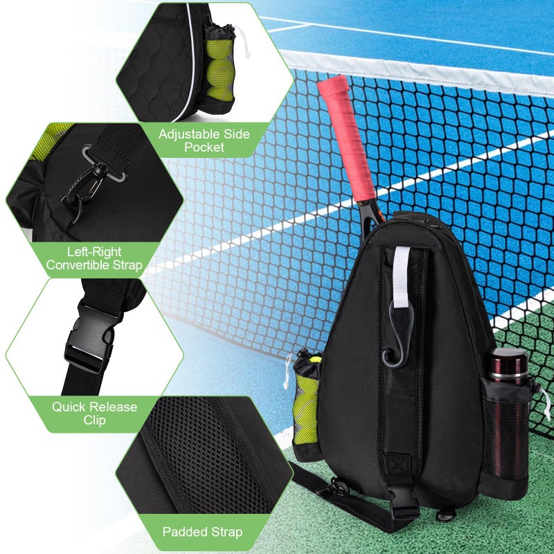 Docami Tennis Bag for Women Men, Tennis Racket Bags Backpack Lightweight Water Resistant Sling Crossbody Gym Backpacks for Tennis Racquet, Pickleball Paddles, Badminton, Pickleball Gear & Accessories - Image 5